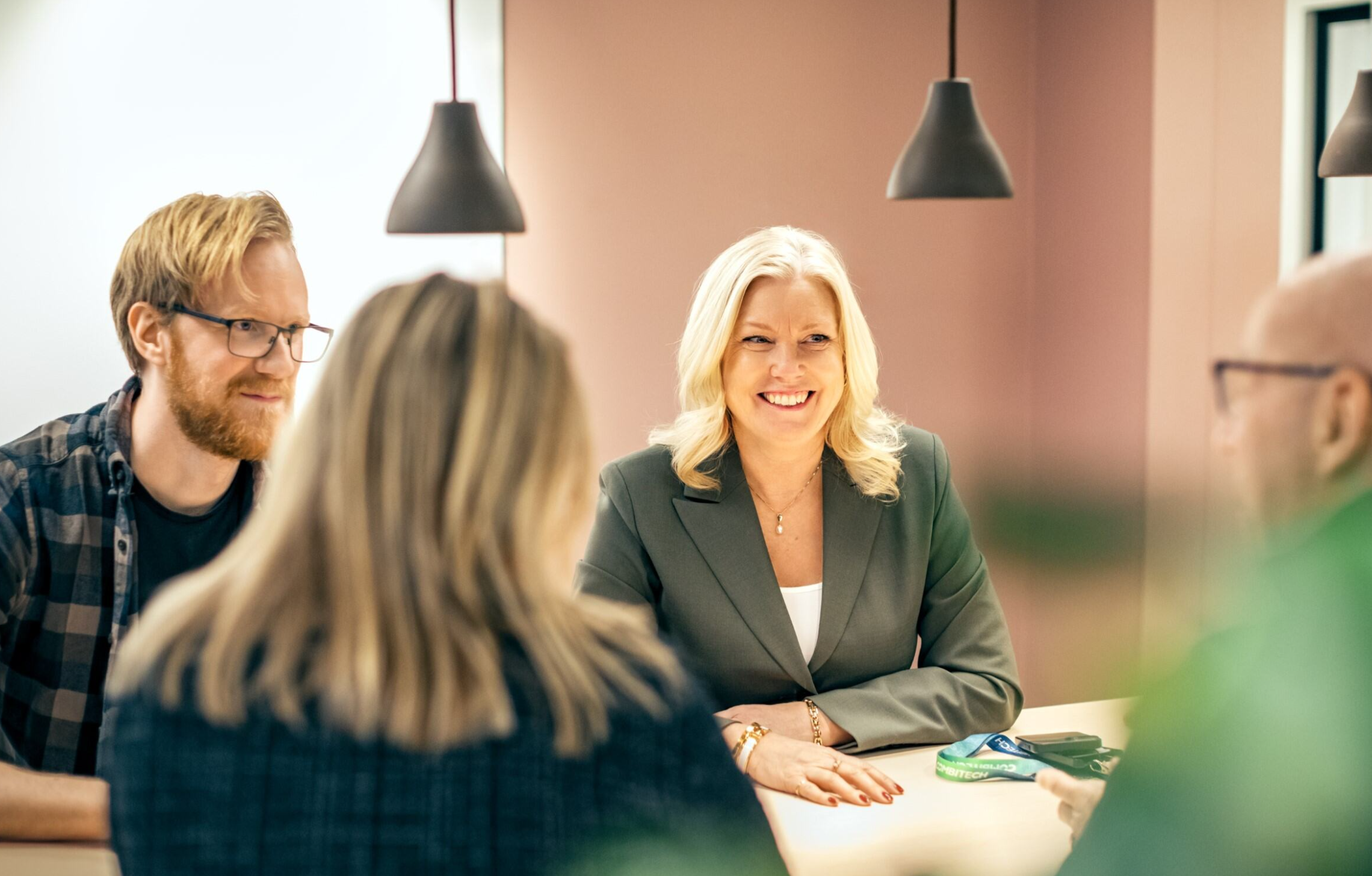 Jessica &Ouml;berg, CEO of Combitech, with colleagues.